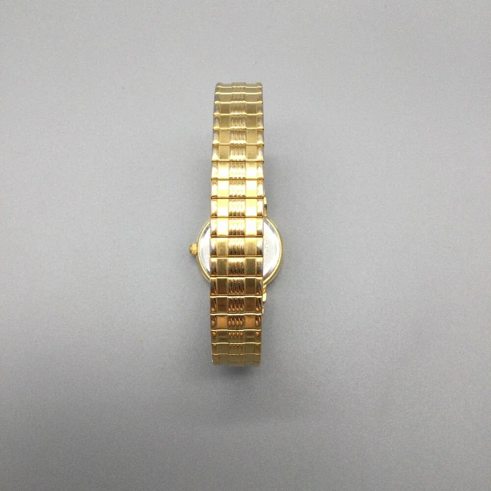 Elgin C1860 Womens Watch 25mm White Dial Gold Tone Expansion Date New Battery